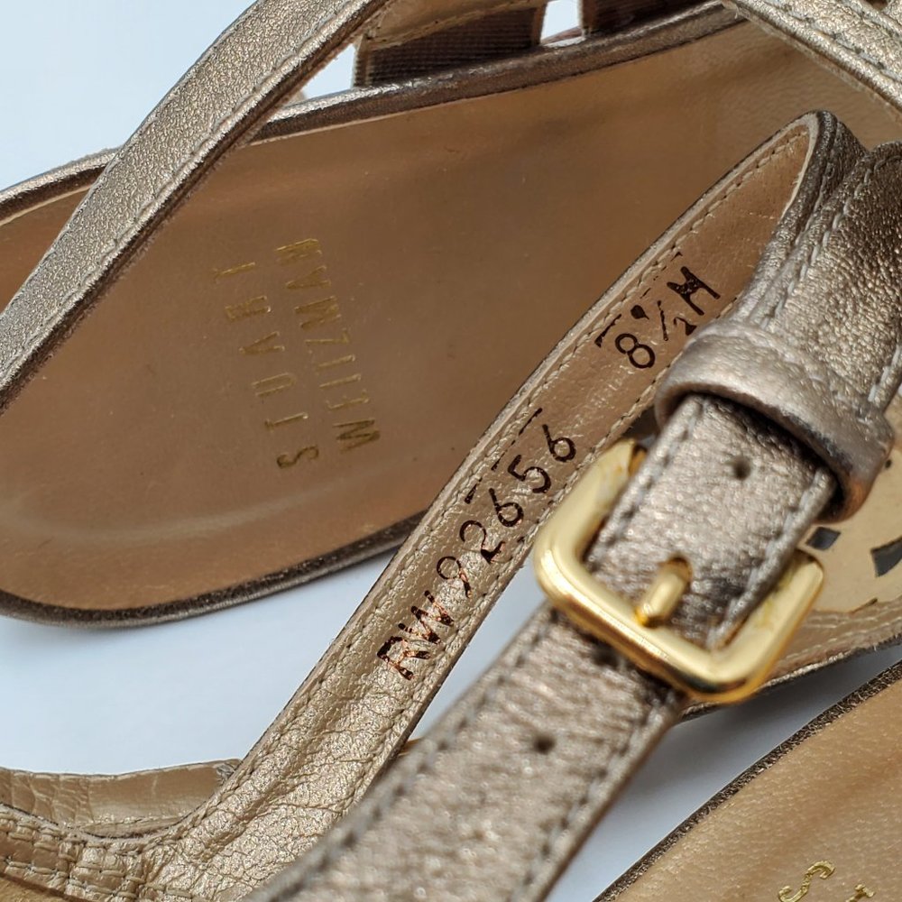 Stuart Weitzman Metallic Leather Kitten Heels - Picture 11 of 16